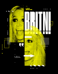 NEW COLLECTION - YELLOW 1 BY Britney Spears - koszulka czarna - unisex