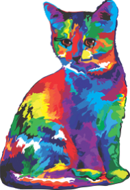 Kubek z kolorowym kotkiem