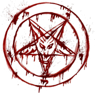 Maseczka pentagram baphomet atheist logo