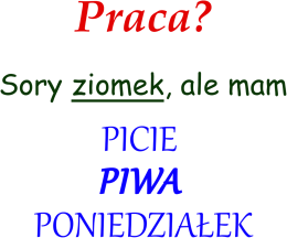 picie piwa poniedziałek - koszulka