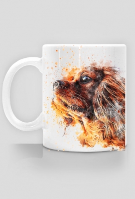 kubek z cavalier spanielkiem dwustronny - pixelex
