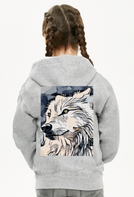bluza rozpinana biały wilk - pixelex