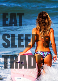 plakat motywacyjny "eat sleep & trade