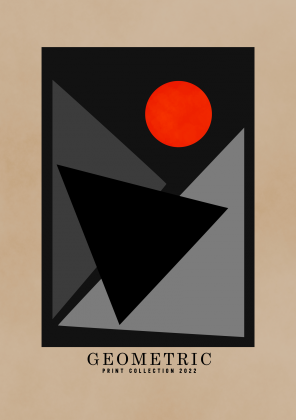 Minimalistyczny plakat geometryczny Red Moon