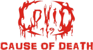 Kubek COVID-19 - 'Cause of Death' logo RED