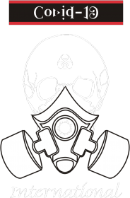 Koszulka 'Skull in gasmask C19 International' WHITE.