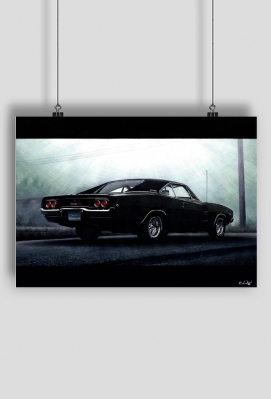 Plakat A2 - 1968 DODGE CHARGER - ŁJD Drawings