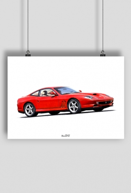 Plakat A1 - 1996 FERRARI 550 MARANELLO - ŁJD Drawings