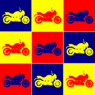 Maseczka w motocykle mozaika retro