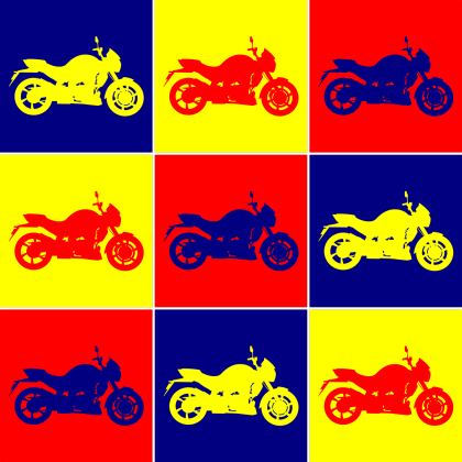 Maseczka w motocykle mozaika retro