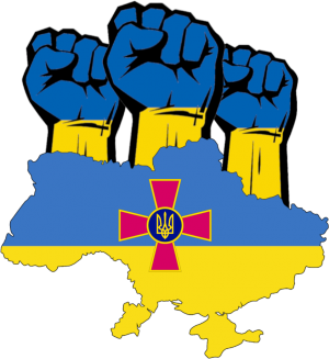 koszulka wolna ukraina wojsko mapa flaga pięść męska - nadruk
