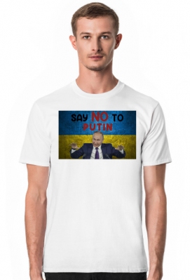 koszulka wolna ukraina say no to putin męska - Dla Ukrainy