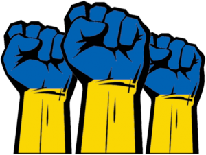koszulka wolna ukraina pięści z flagą flaga męska - nadruk