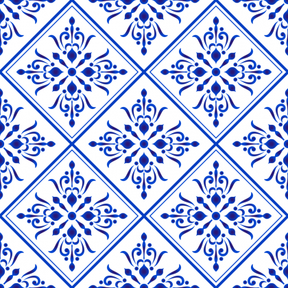 torebka azulejo biało niebieska