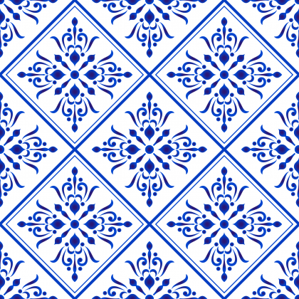 maseczka portugalskie kafelki azulejo niebiesko białe