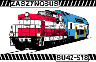 "Zaszynobus" SU42 - bluza męska z kapturem biała