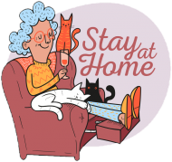 Fartuch- Zostań w domu z kotem
