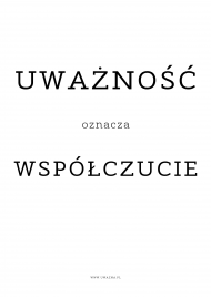 Plakat - Uważność oznacza współczucie - Typografia