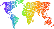 Mapa świata rainbow world map tęcza