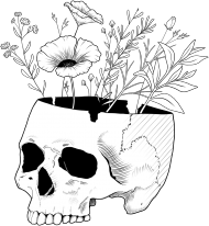 SkullGirl – Doniczka na kwiaty (czarno-biała)