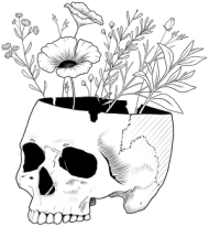 SkullGirl – Doniczka na kwiaty (czarno-biała)