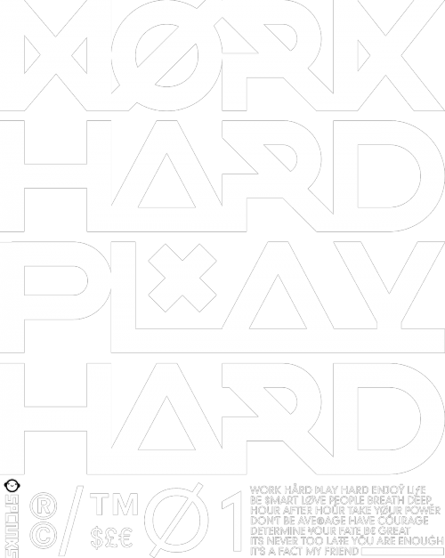 Work Hard Play Hard CZARNA