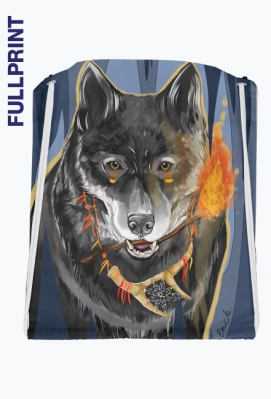 Plecak-worek Fullprint z ilustracją Tribal Spirits - Wilk autorstwa Erink - ErInk