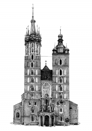 Plakat A2 Kościół Mariacki w Krakowie