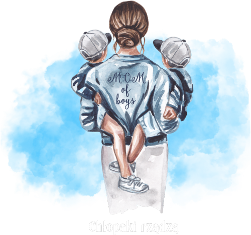 Bluza Damska z Kapturem  - Dla mamy 002 - Chłopaki rządzą