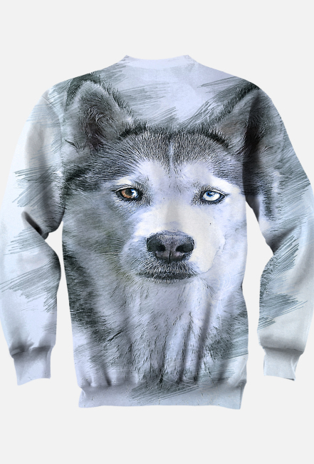 BLUZA DAMSKA Z MOTYWEM ,,WILKA,,