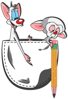 Kubek biały Pinky and Brain pocket kieszonka..