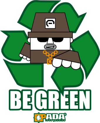 Recykling be green ziemia. Pada