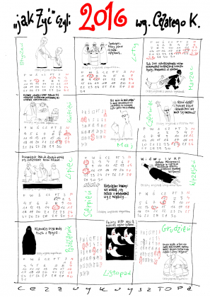 Kalendarz 2016 z rysunkami Krysztopy