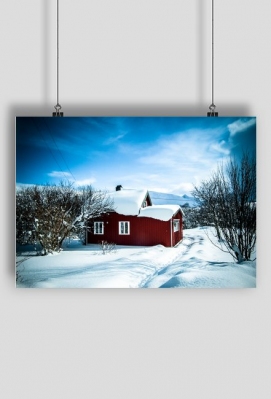 Small rural house in winter scenery - Nowe Spojrzenie