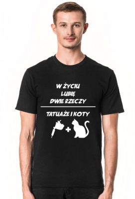 Koszulka" W życiu lubię, dwie rzeczy- tatuaże i koty" - TattooWearShop